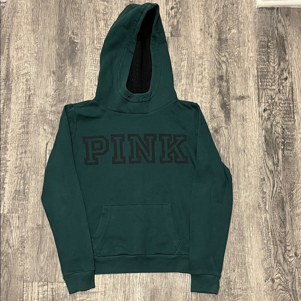Victoria's Secret Green Hoodie with Black Lettering